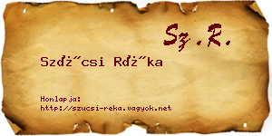 Szücsi Réka névjegykártya