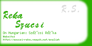 reka szucsi business card